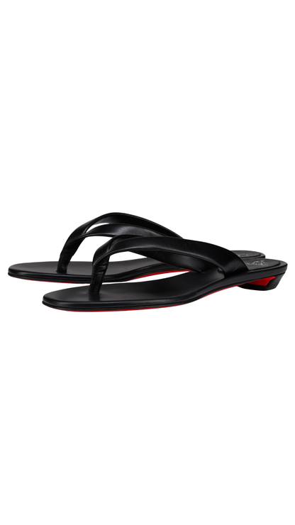 Miss Z Thong in Thongs - Kid Leather in Black