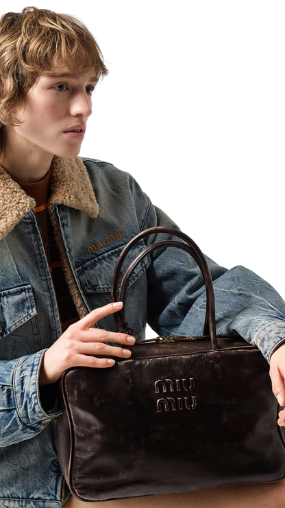 Beau Nappa Leather Bag in Coffee