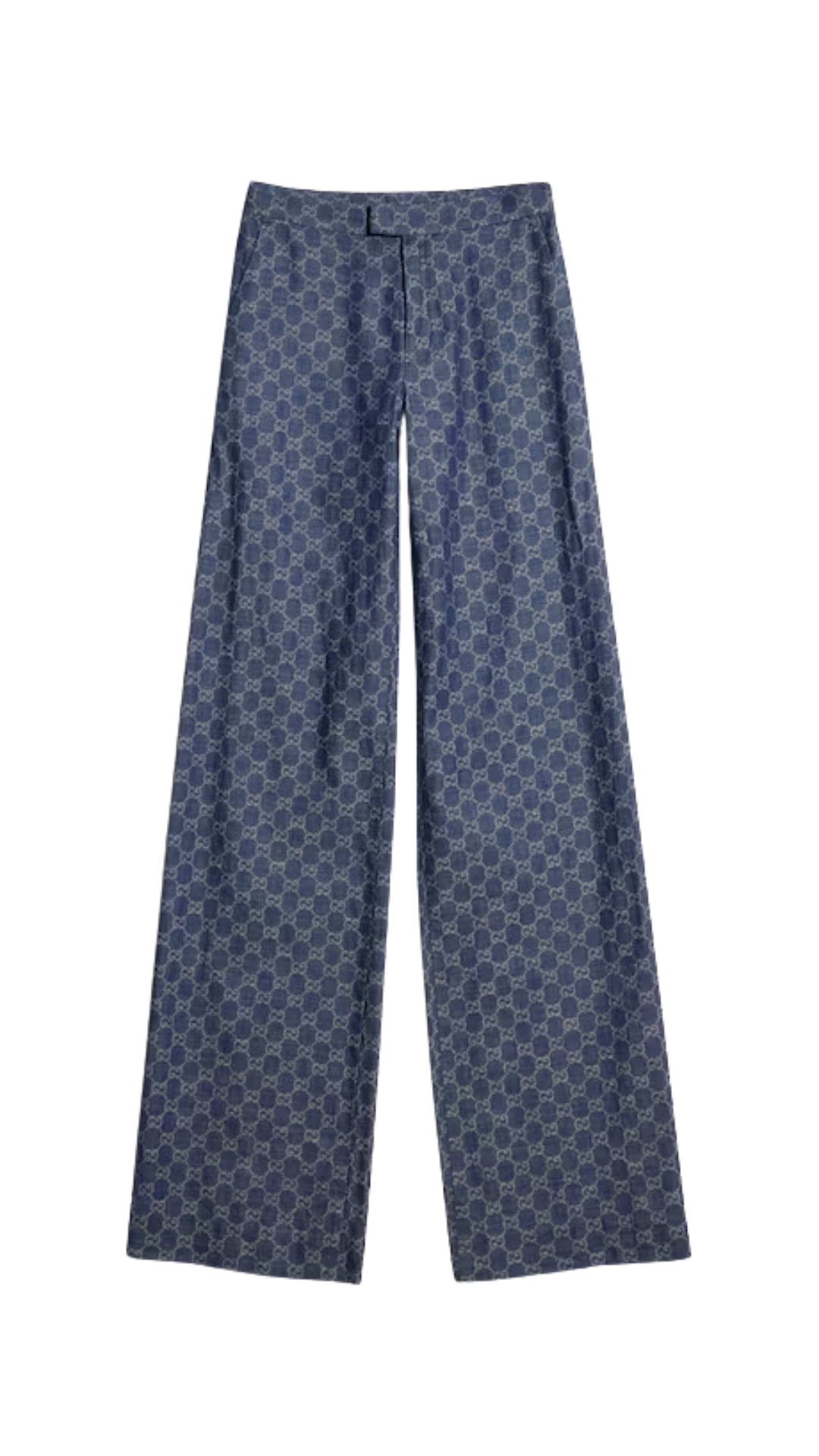 GG Cotton Denim Jacquard Pants in Blue