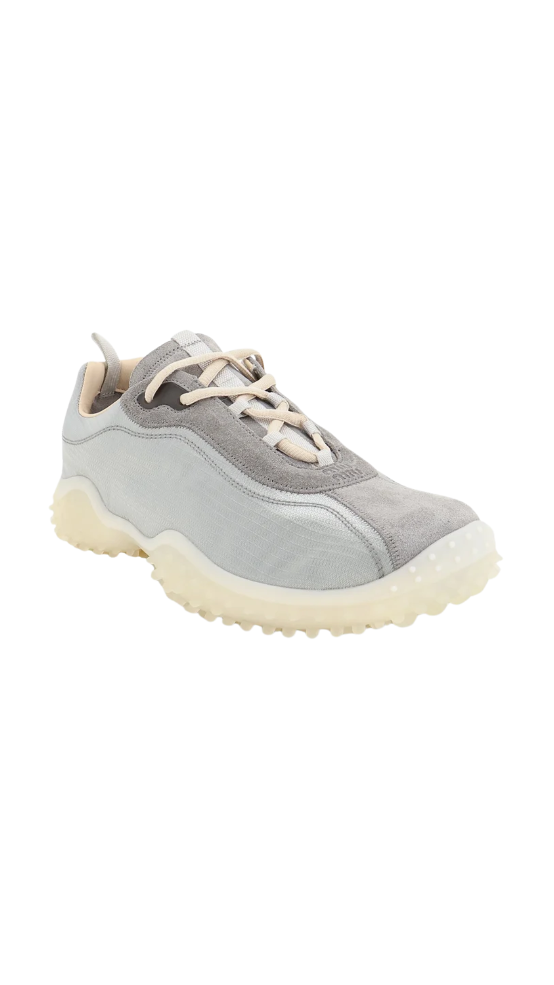Nylon and Suede Sneakers with Embroidered Logo