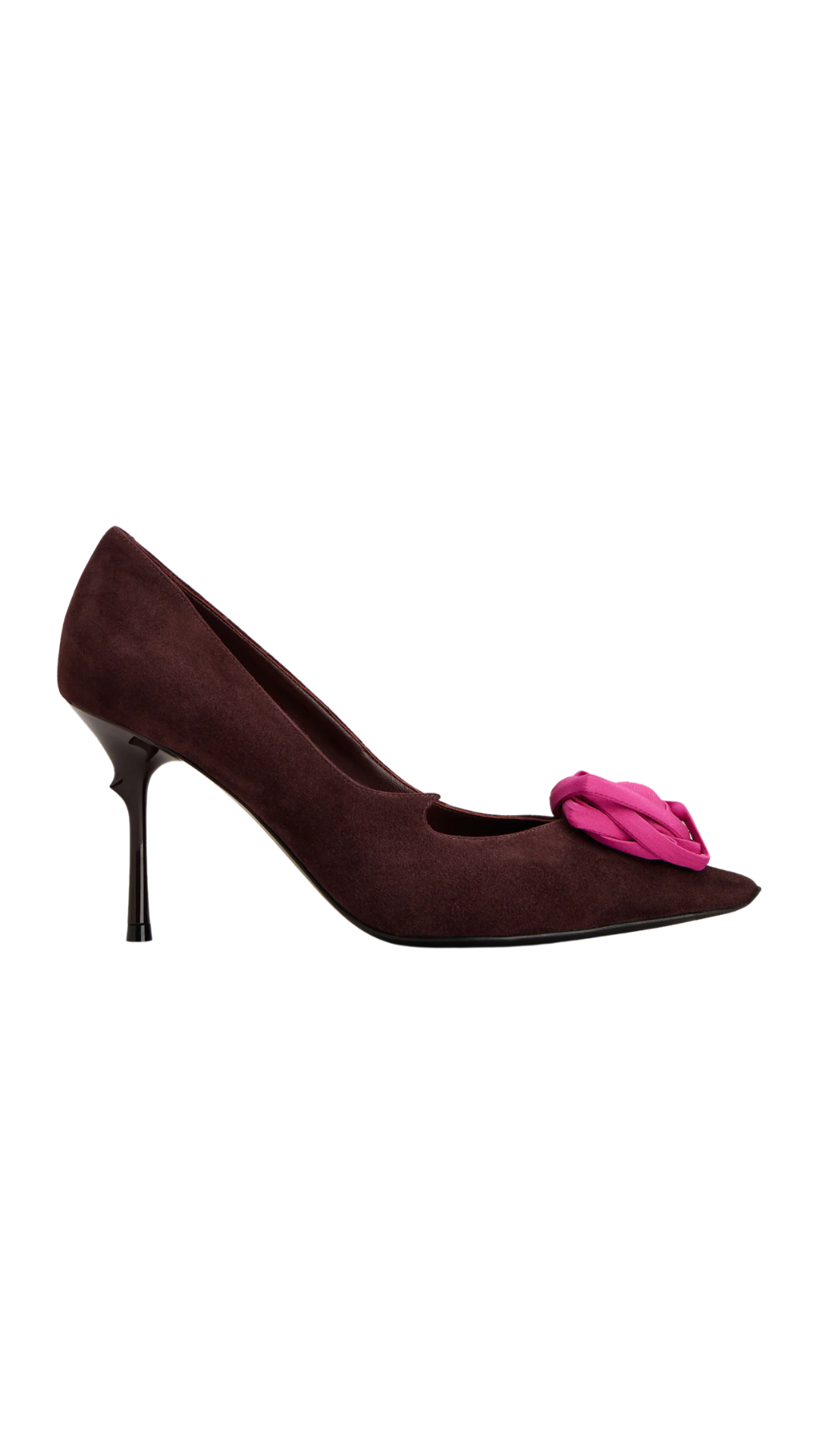 Rose Vivier Pumps in Burgundy Suede