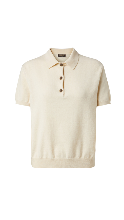 Cashmere Polo Shirt in White