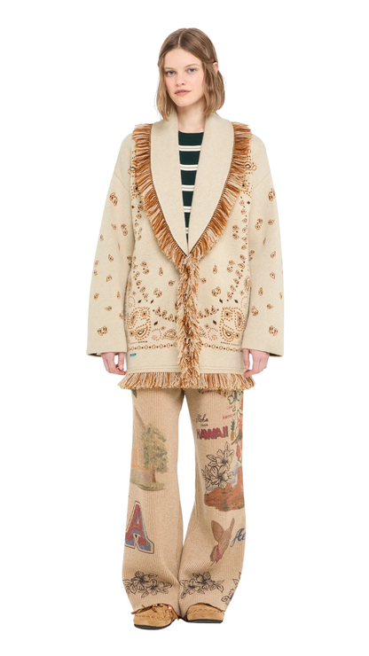 Bandana Jacquard Cardigan in Canvas/Multicolor