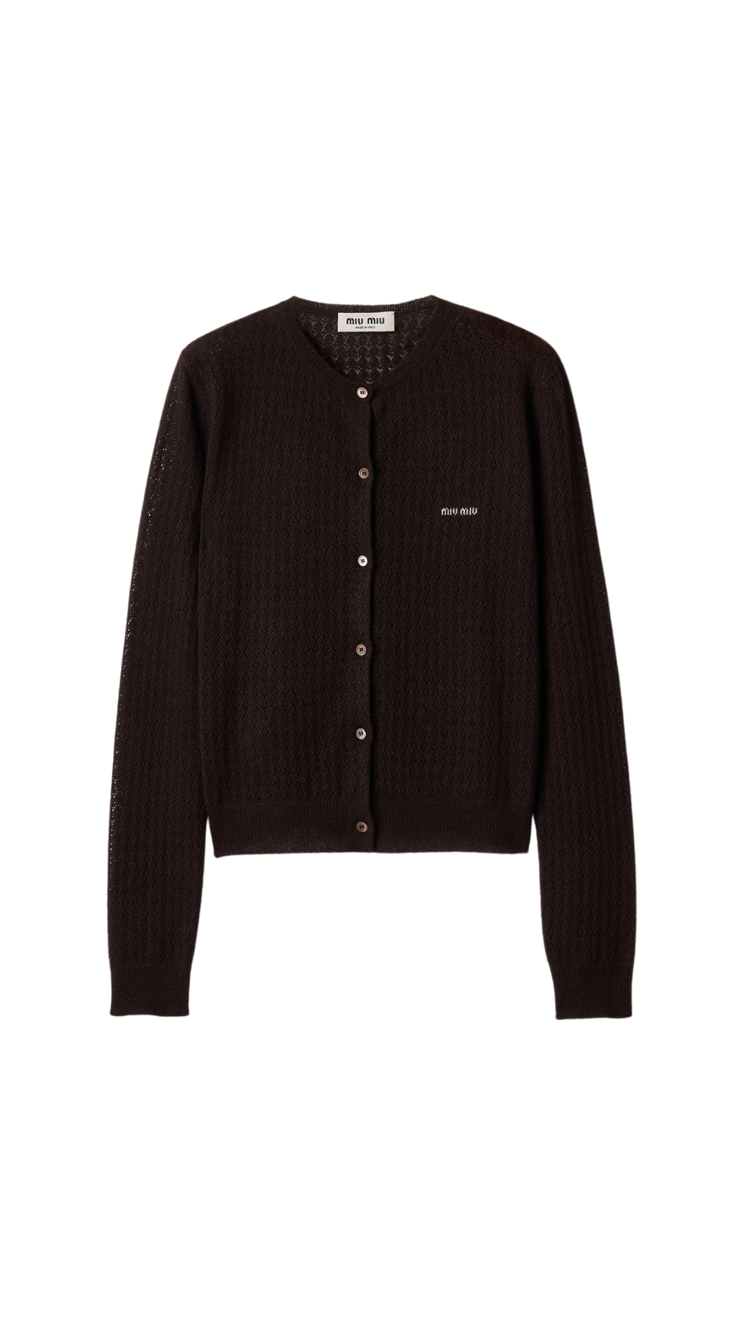 Cashmere and Silk Cardigan in Dark Brown