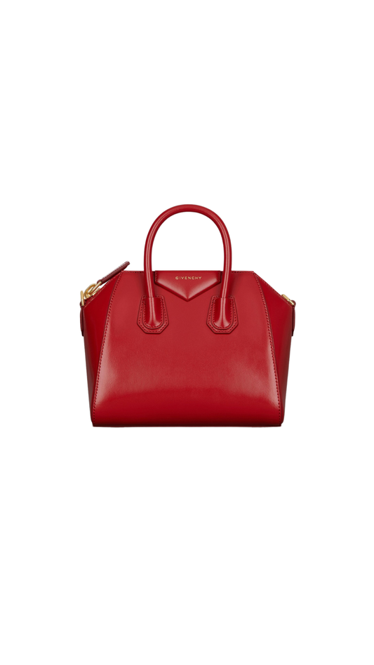 Mini Antigona Bag in Vermillon Box Leather