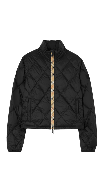 Packable Quilted Nylon Bramford Jacket in Black
