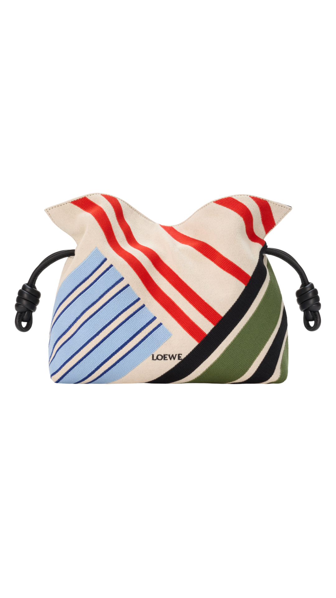 Medium Flamenco Clutch in Embroidered Canvas