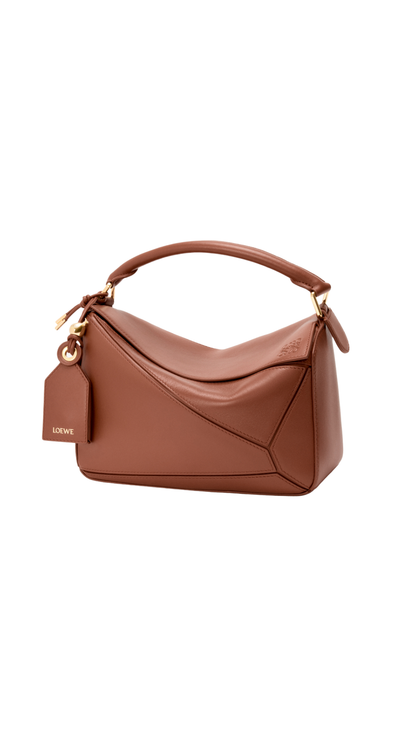 Small Featherlight Puzzle Bag in Pecan Nappa Lambskin