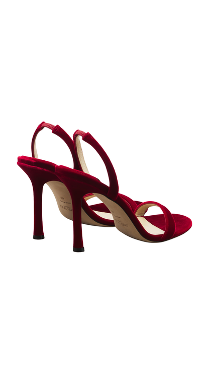 Jenn 100 in Red Suede Sandals
