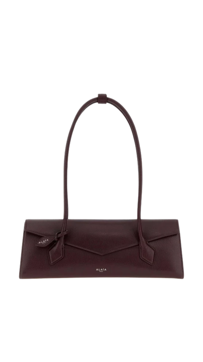 Le Teckel Flap Medium Bag in Burgundy Shiny Goatskin