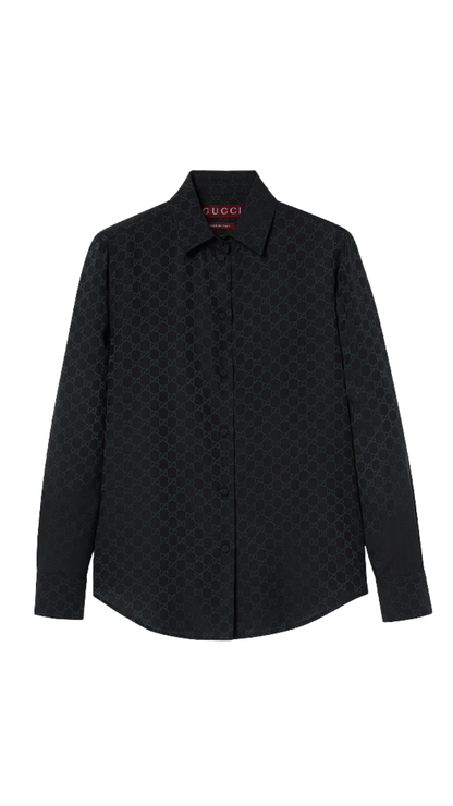 GG Crêpe Silk Shirt in Black