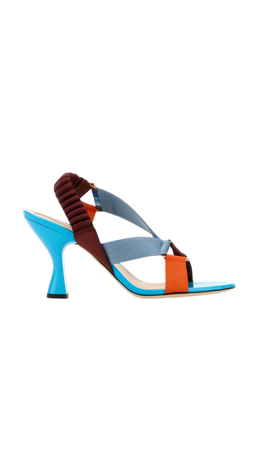 Iconic Colibrì in Blue/Multicolor Fabric Sandals