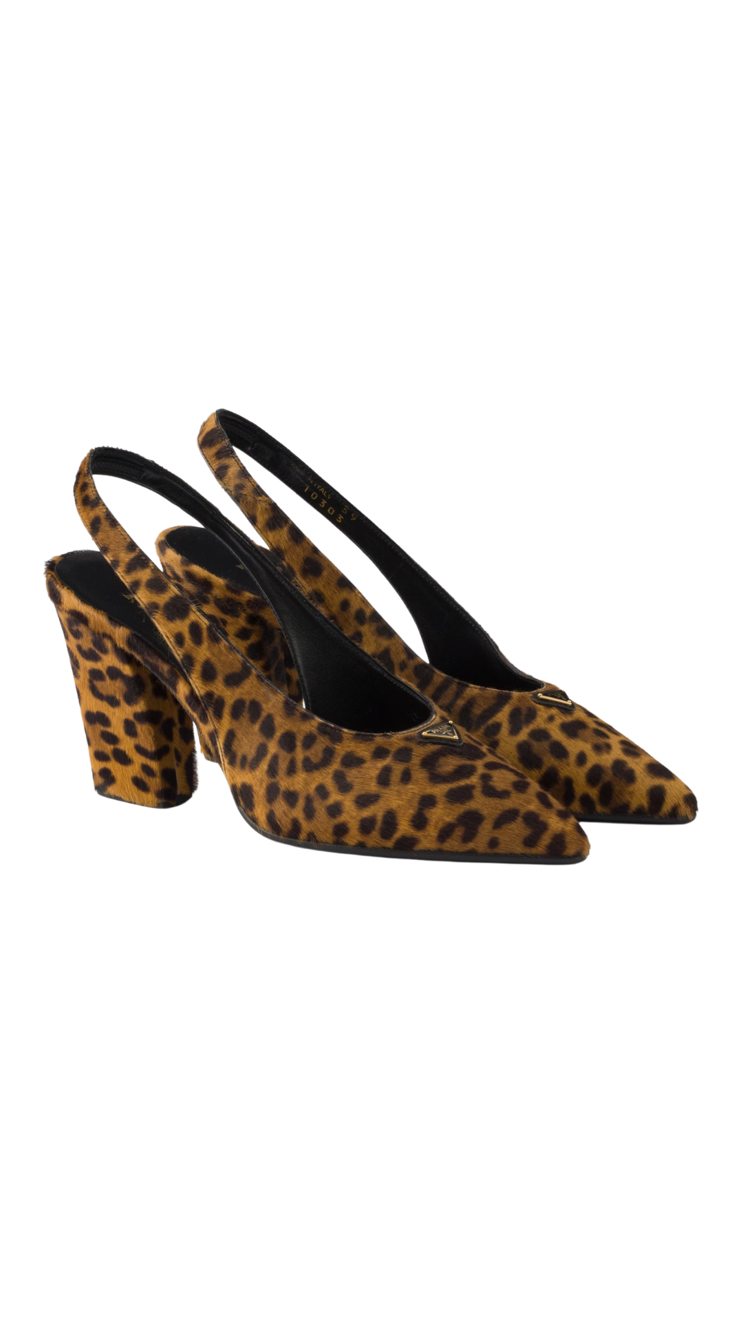 Printed Leather Slingback Pumps in Honey