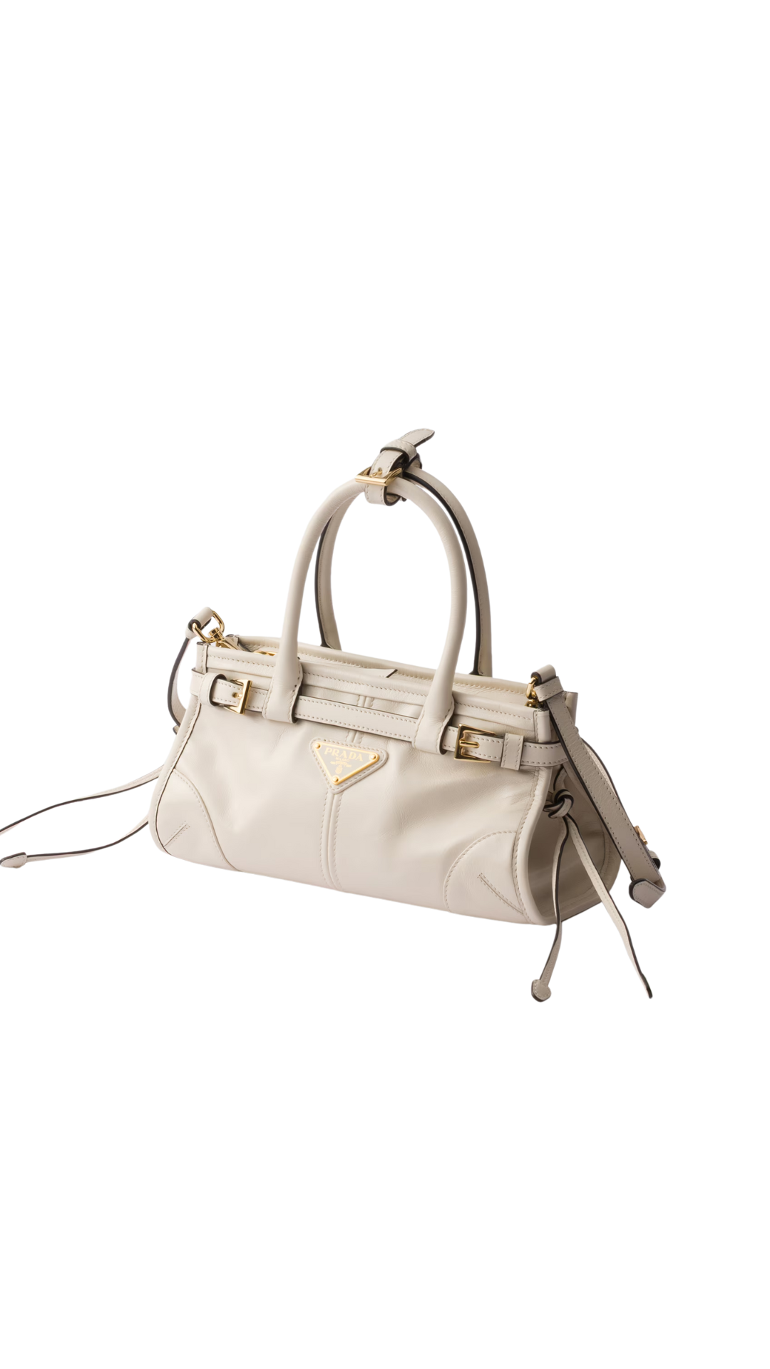 Prada Bonnie Leather Mini Handbag in White