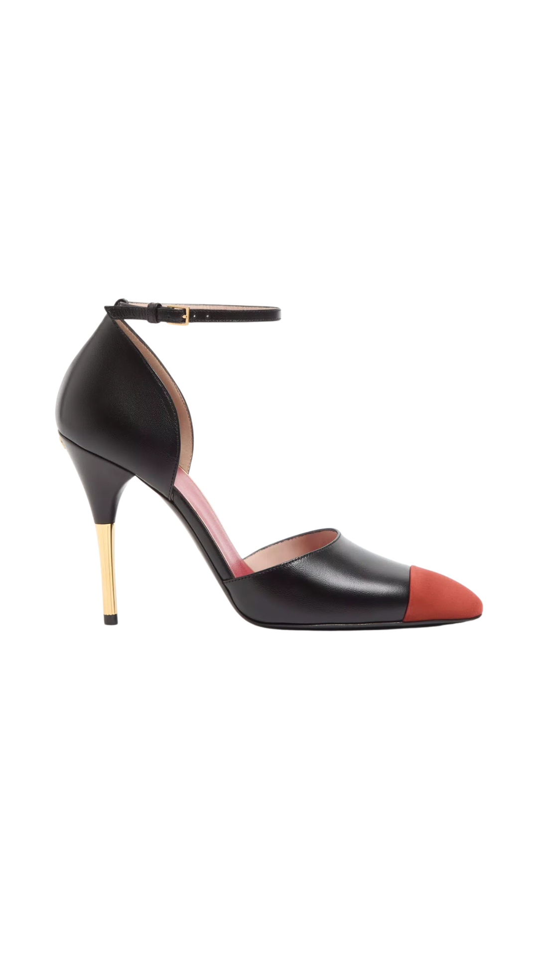D'Orsay Sinead Pumps In Black/Rust Goatskin And Suede 105mm