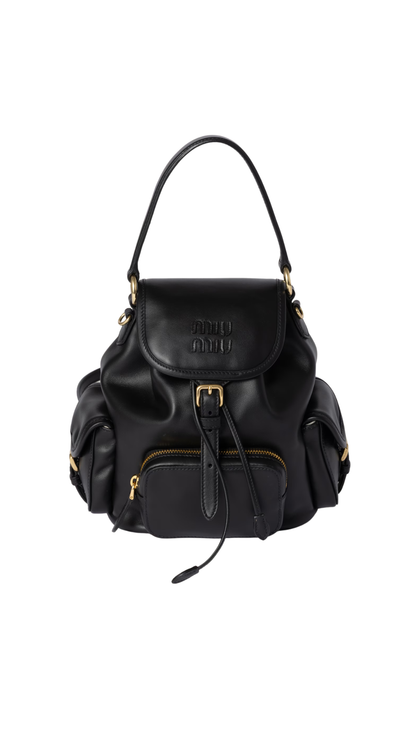 Leather Backpack in Black