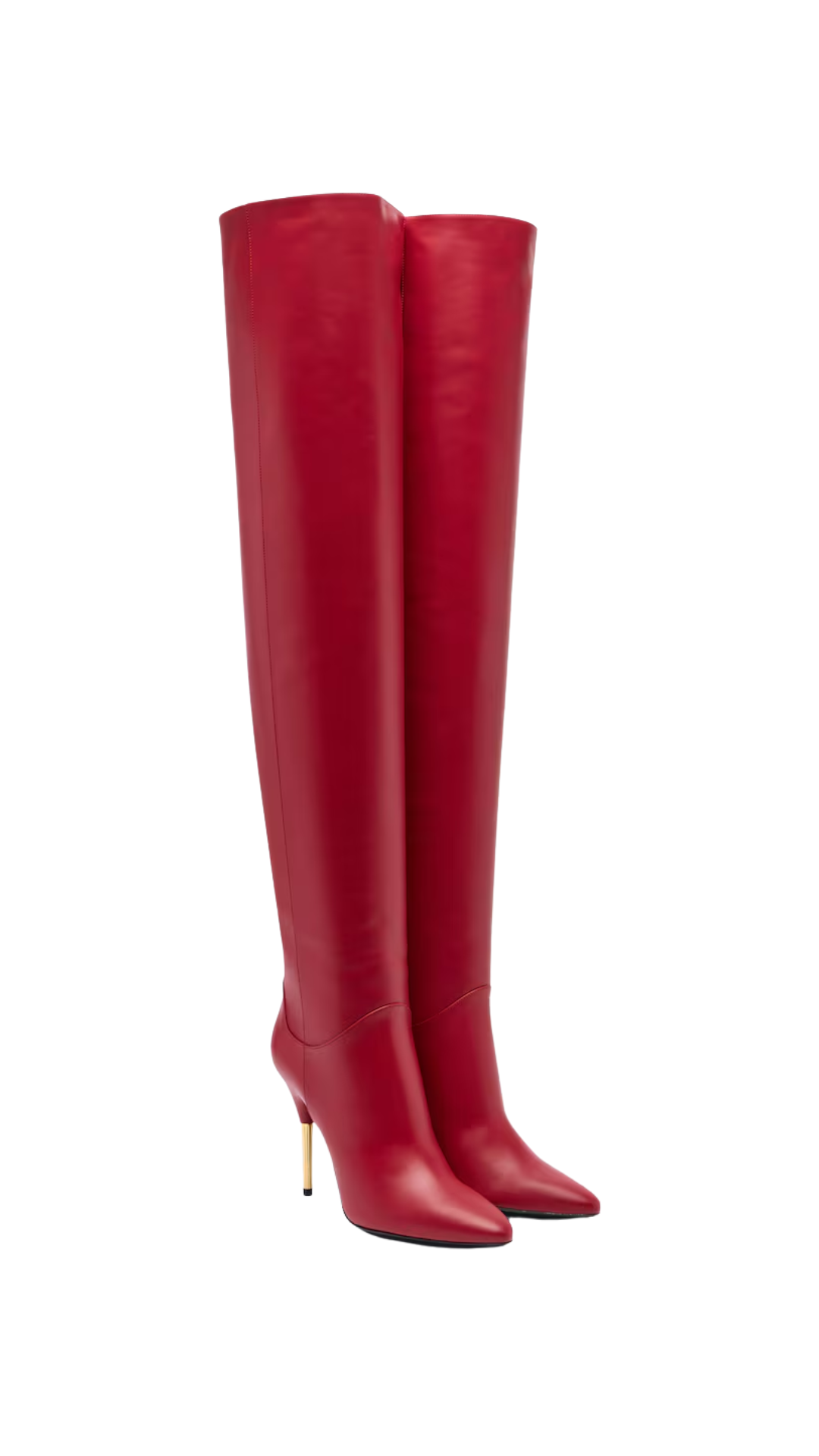 Deboot Leather Over-The-Knee Boots in Red