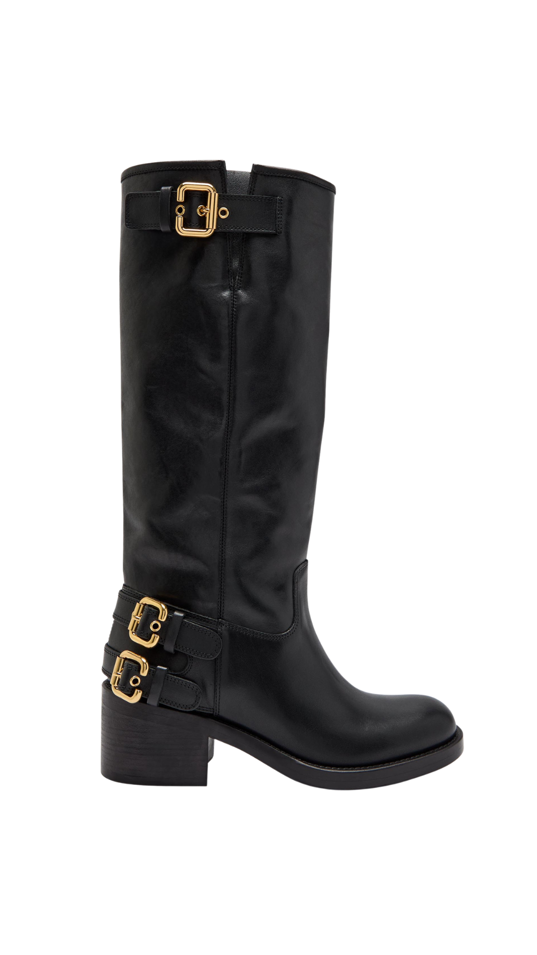 New Bikers 70 Knee-High Boots in Black