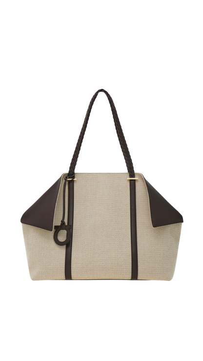 Tote Bag (L) in Natural Nude/Testa di Moro
