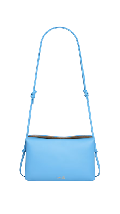 Trio Flap in Smooth Lambskin in Sky Blue
