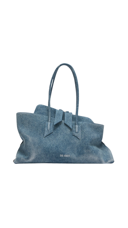 ''La Passeggiata Medium'' Washed Denim Top Handle