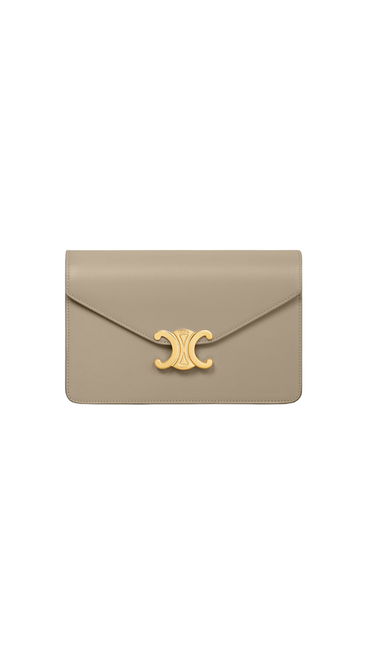 Wallet On Chain Margo in Modern Taupe Shiny Calfskin