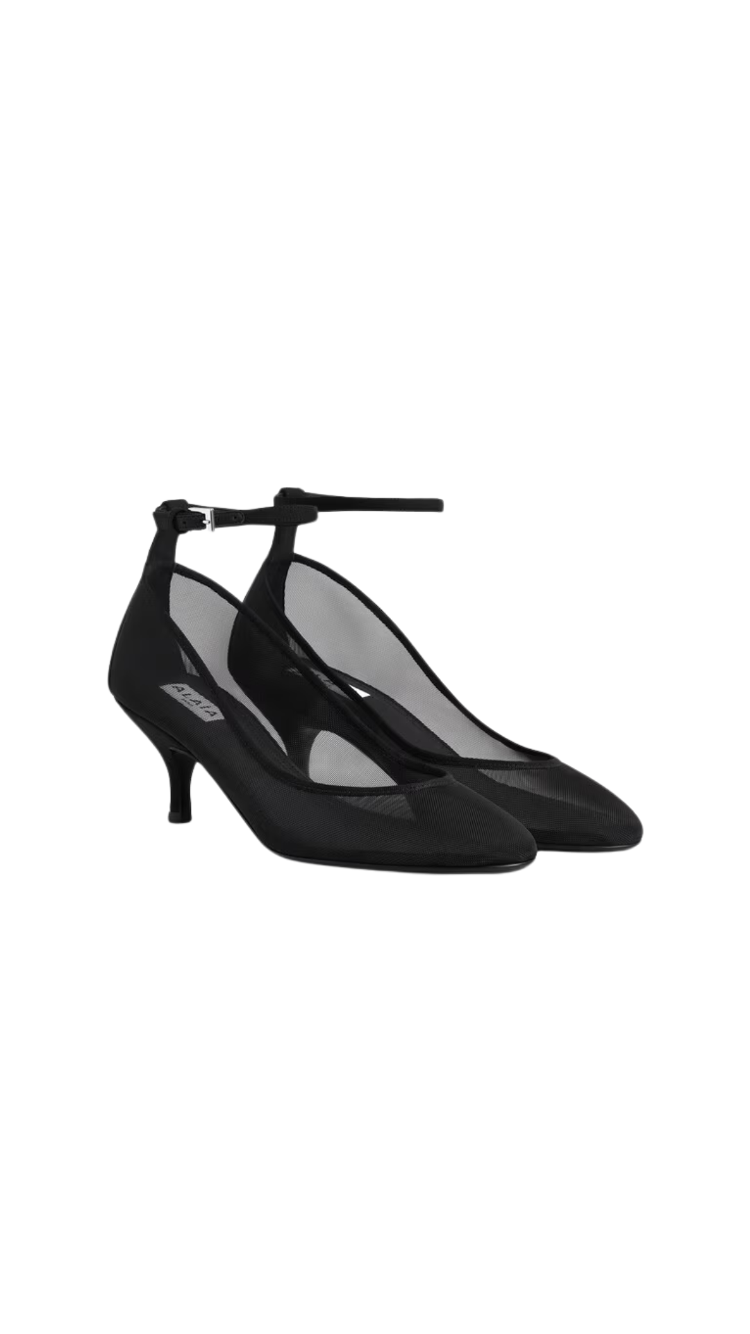 Strappy Pumps in Black Mesh