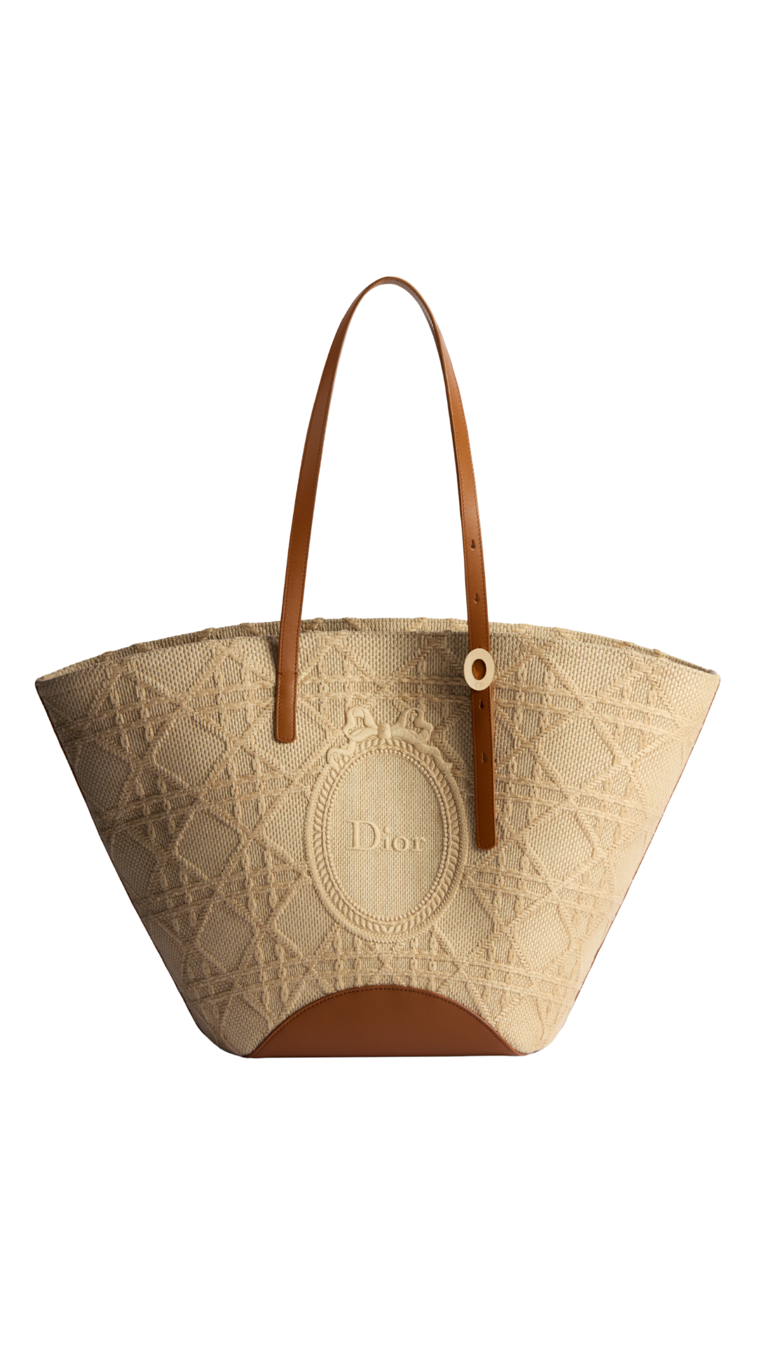 Medium Dior Blooming Bag in Raffia-Effect Cannage Fabric