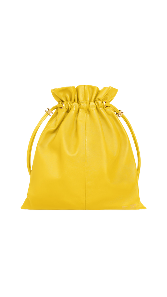 Small Crystal Pouch In Ultra Yellow Lambskin