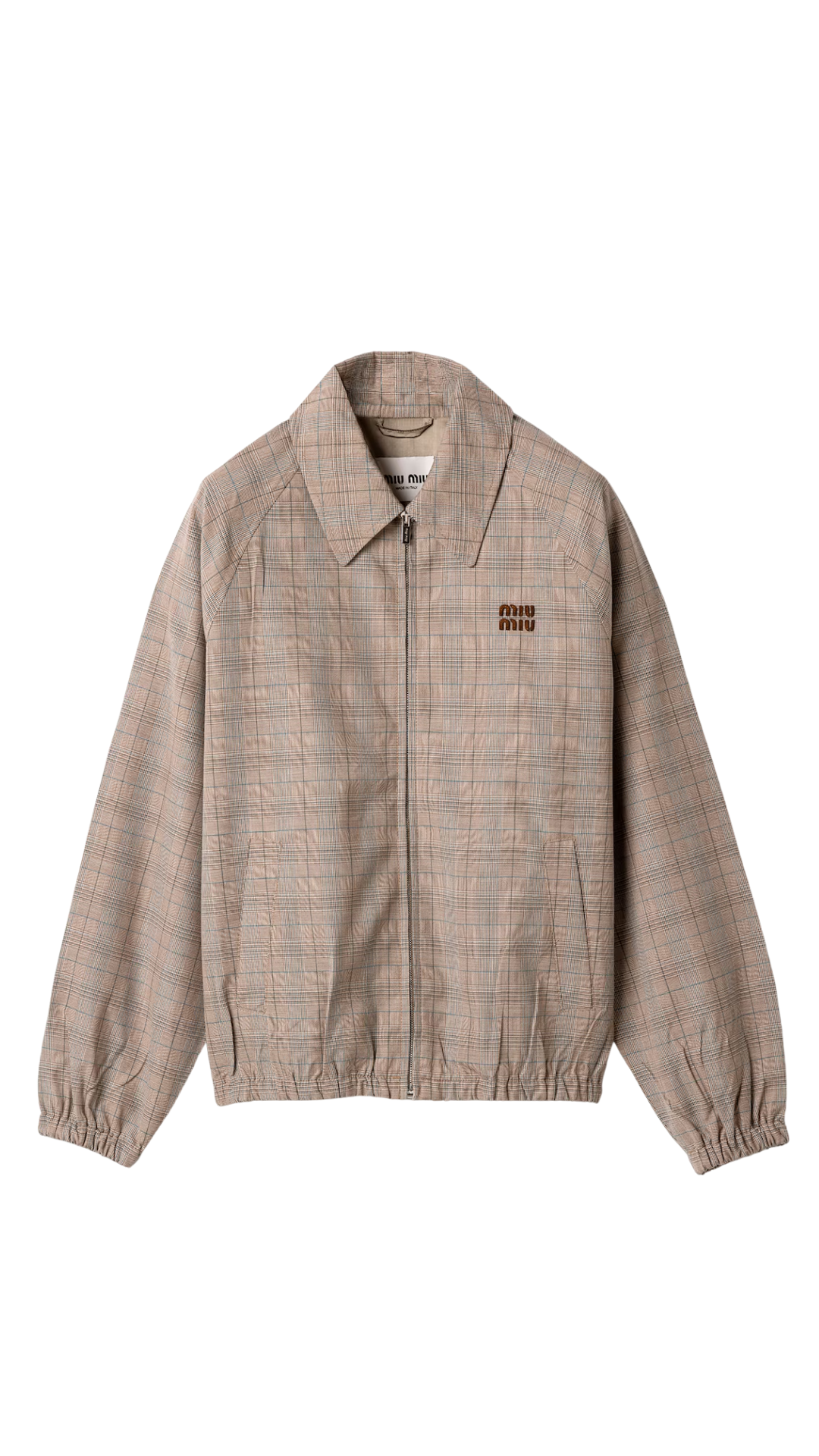 Prince of Wales Checked Blouson Jacket in Tobacco