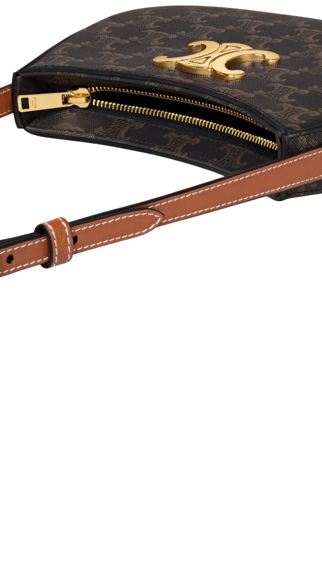 Medium Tilly Bag in Triomphe Canvas and Calfskin in Tan