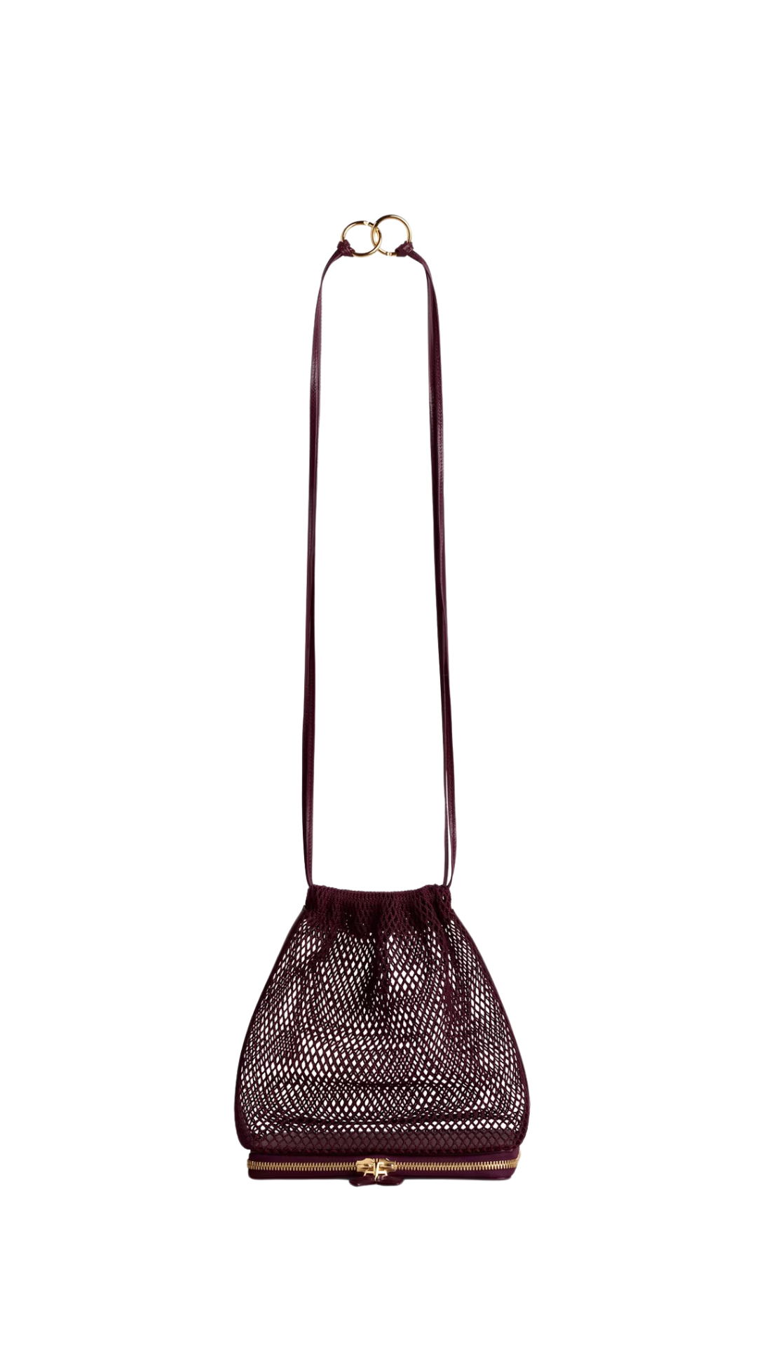Le Pochon Bag in Garnet Red Fishnet