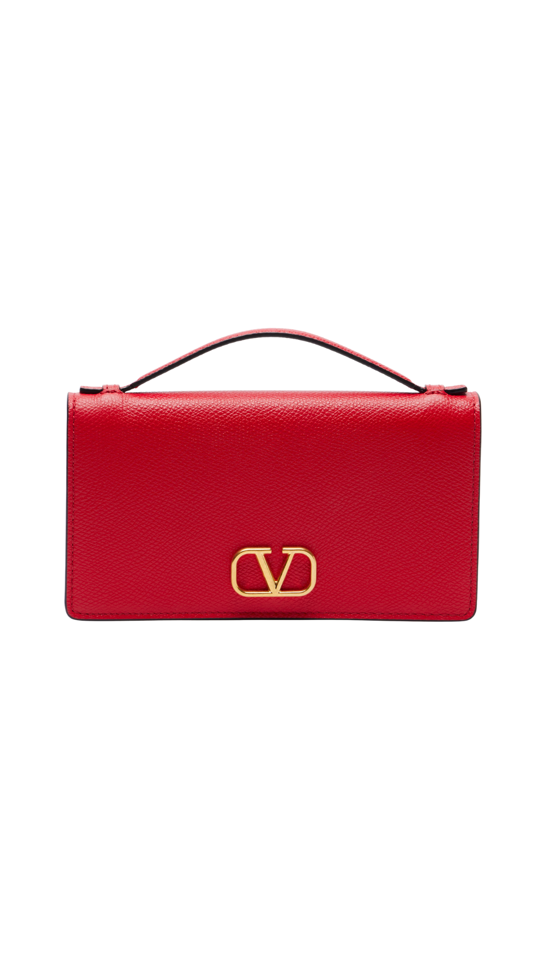 VLogo Mini Leather in Red Wallet on Chain