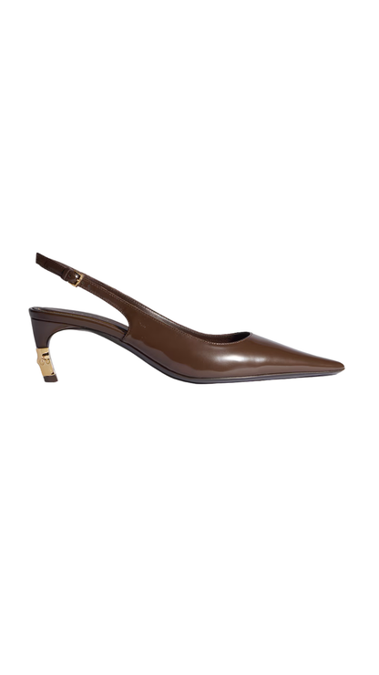 Castello Slingback in Dark Brown Leather