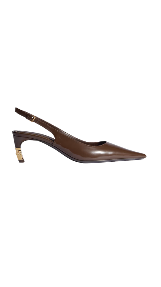 Castello Slingback in Dark Brown Leather