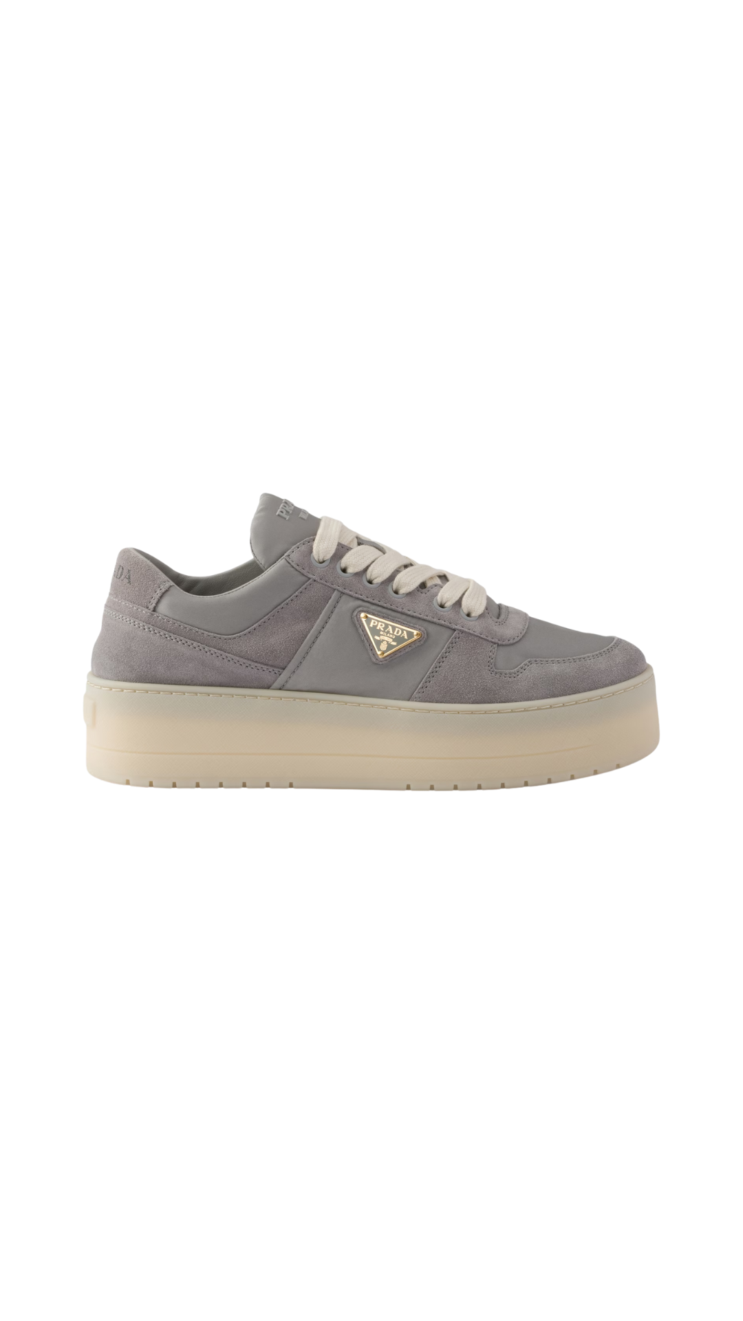 Downtown Bold Re-Nylon and Suede Sneakers in Granite Gray
