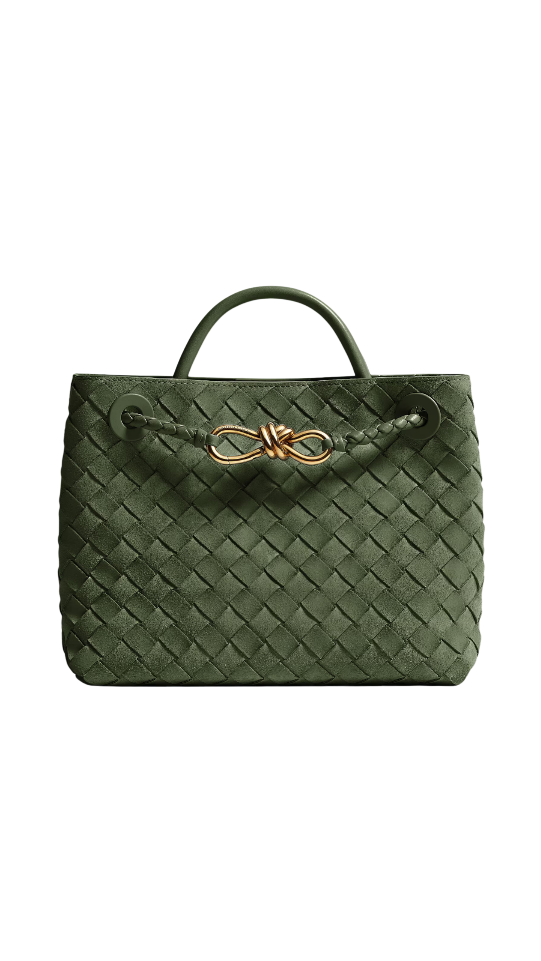 Small Andiamo in Green Tweed Intrecciato Suede