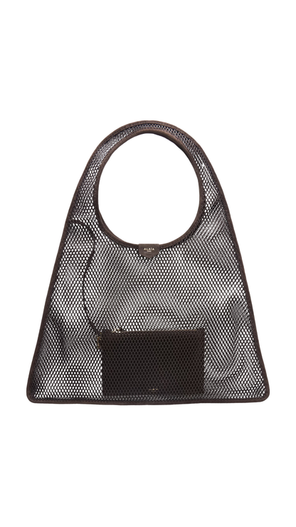 One Piece Hobo Bag in Dark Brown Fishnet