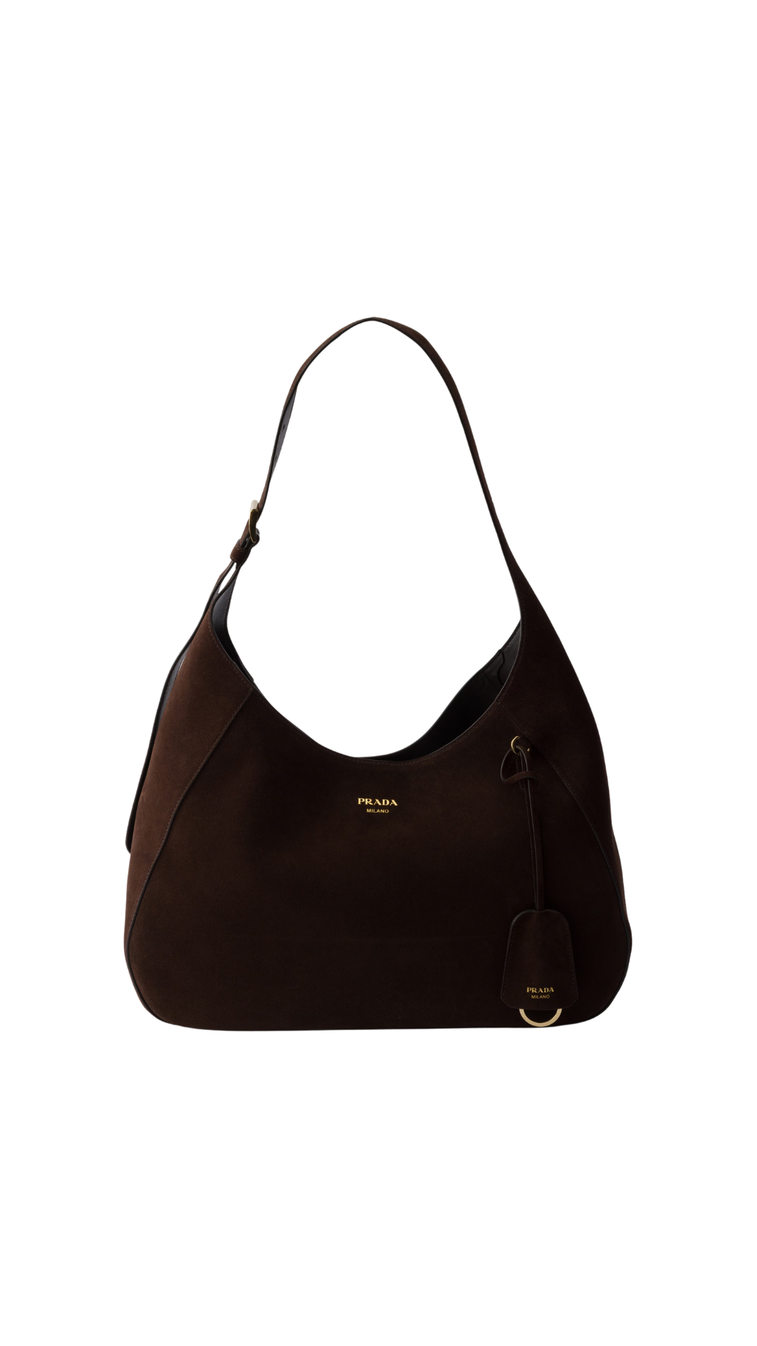 Boogie Large Suede Bag in Dark Brown