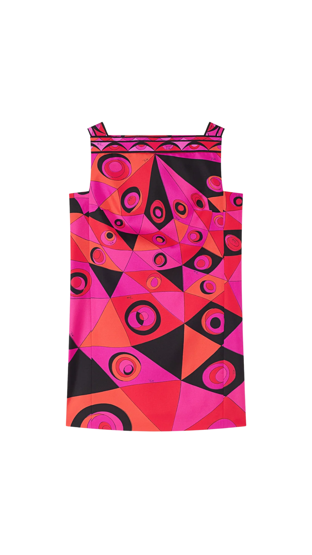 Occhi Print Silk Dress in Fuchsia and Black