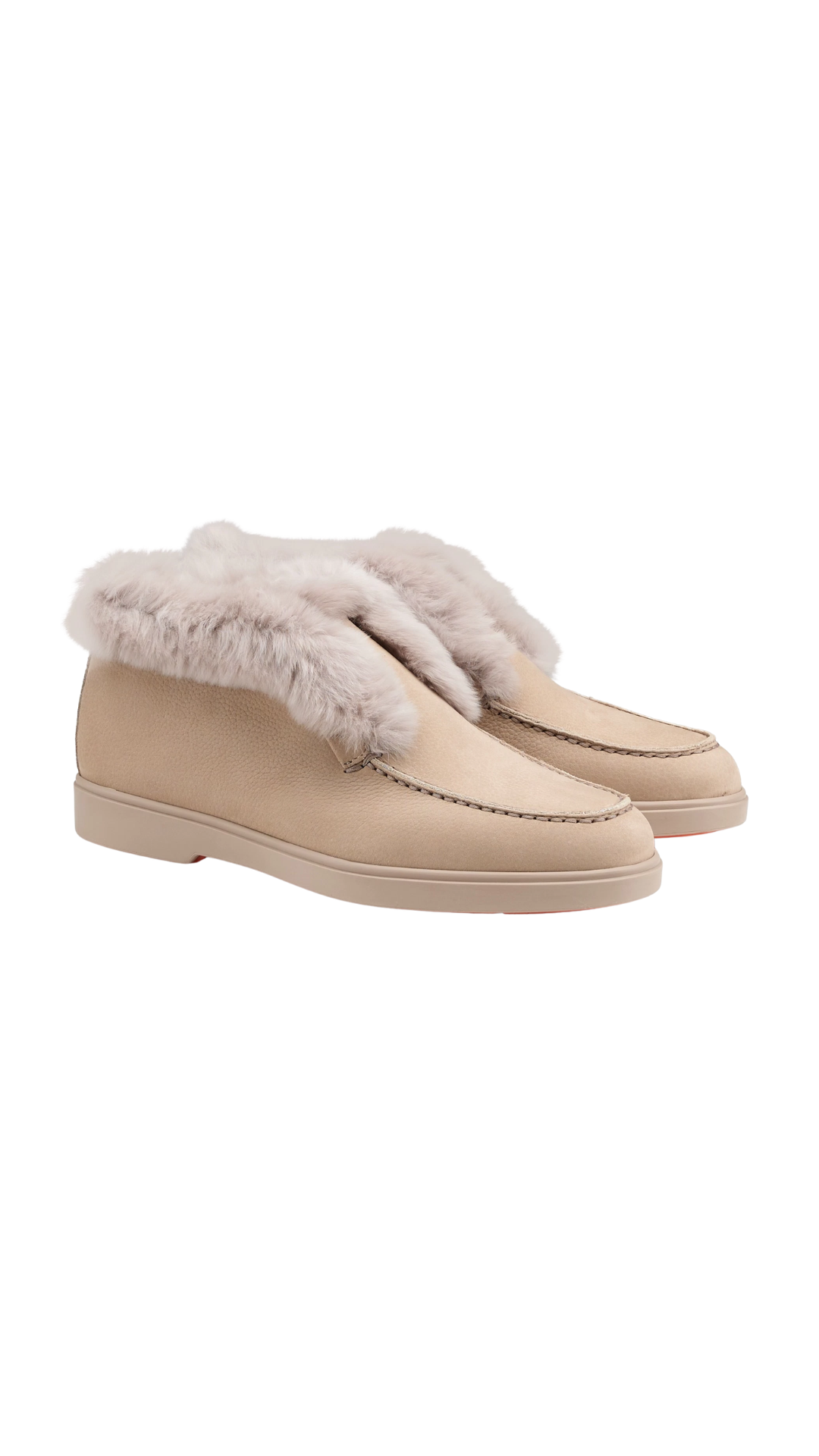 Dove Grey Suede Desert Boot with Fur