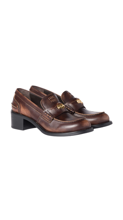 Decò Calf Leather Loafers in Ebony
