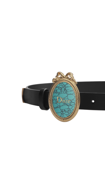 Dior Médaillon Belt in Black Smooth Calfskin, 25 MM