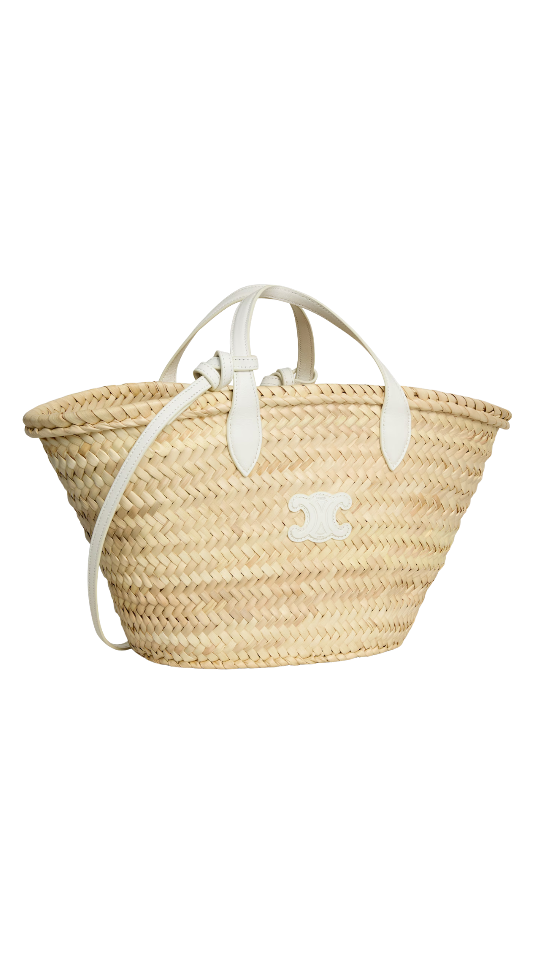 Teen Triomphe Panier In Palm Leaves And Calfskin