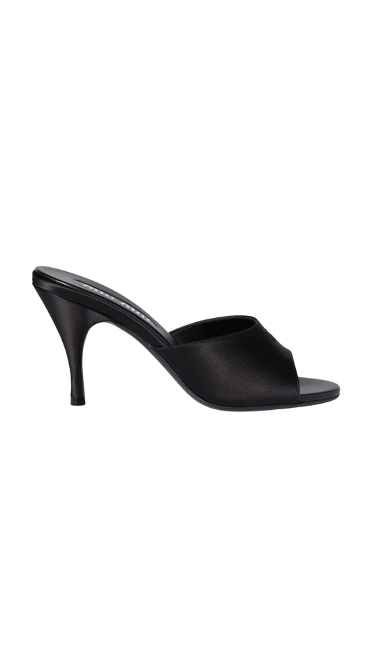 Satin Sandals in Black