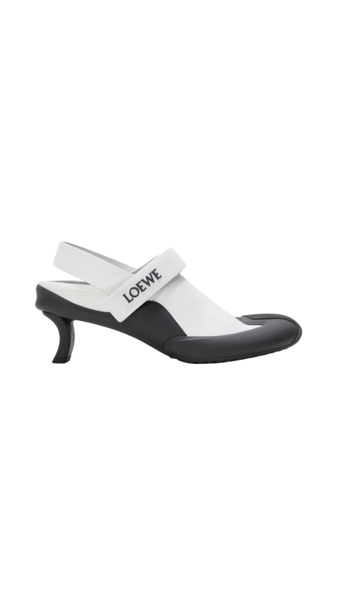 Dive Slingback in White Stretch Calfskin