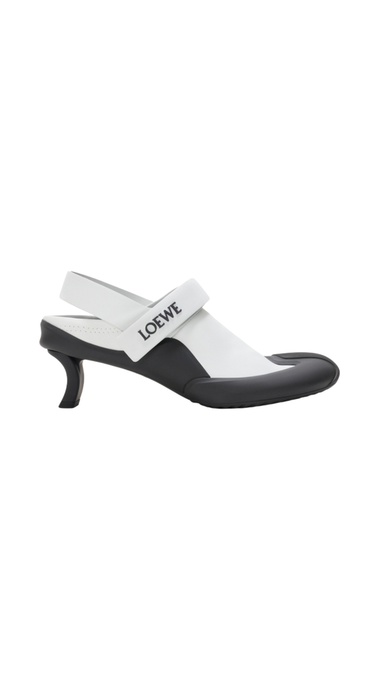 Dive Slingback in White Stretch Calfskin