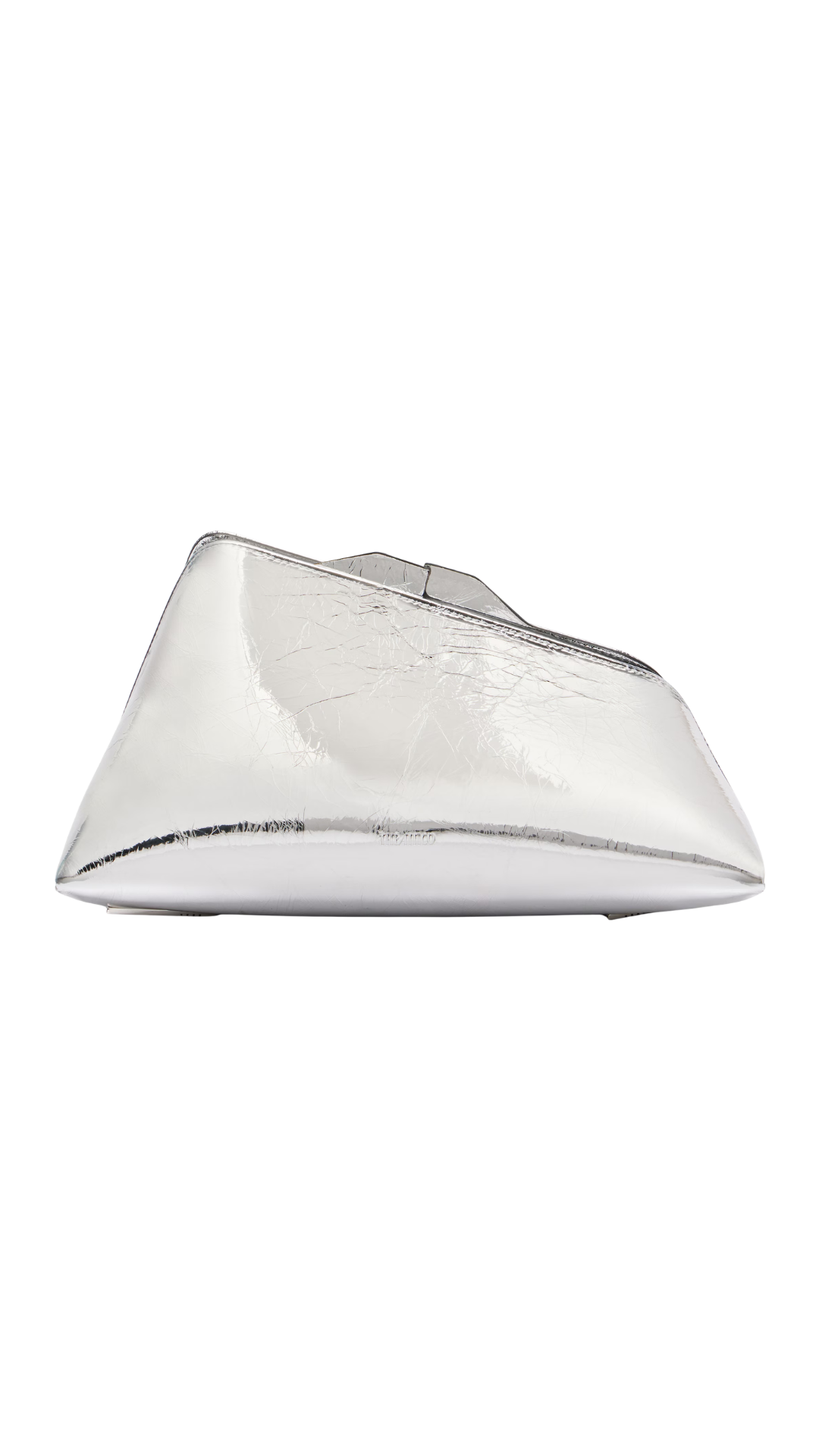 8.30 PM Oversized Leather Clutch in Silver