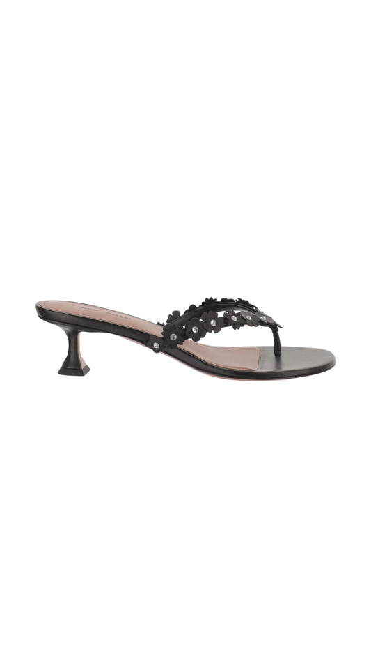 Janis Floral Sandals in Black