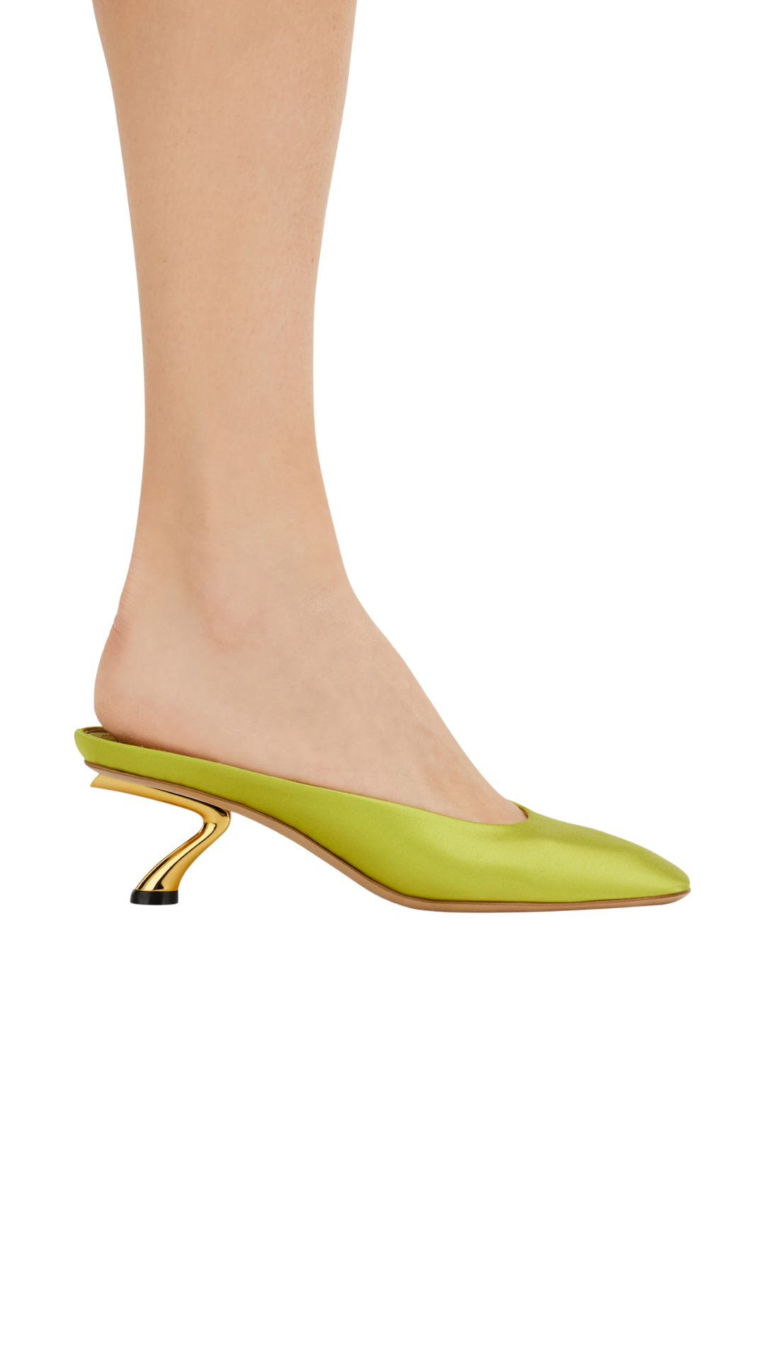 S-Shaped Heel Mule in Antique Yellow